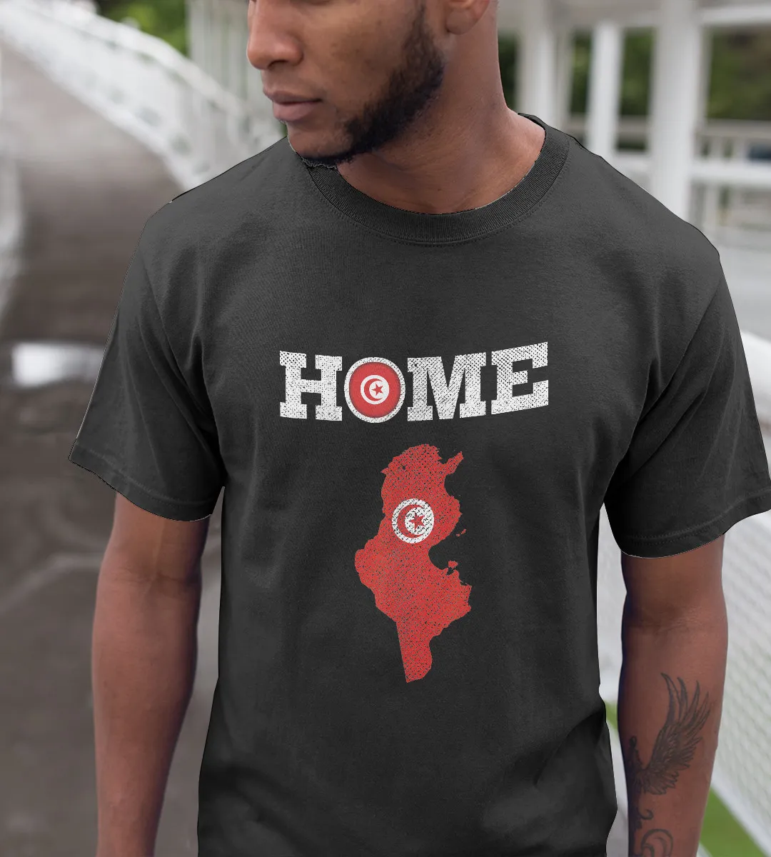 1sttheworld T-Shirt - Home Tunisia Map T-Shirt Black A35