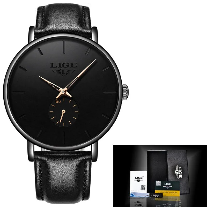 2019 Fashion Silple Thin Watch For Mens Watches Top Brand Luxury Male Casual Leather Waterproof Quartz Clock Relogio Masculino