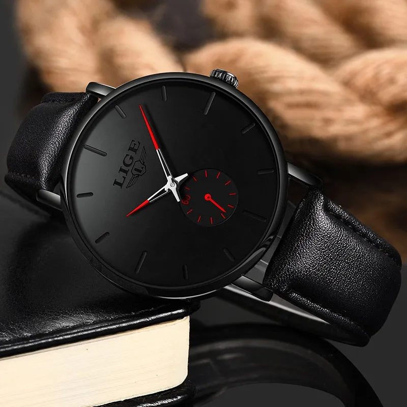 2019 Fashion Silple Thin Watch For Mens Watches Top Brand Luxury Male Casual Leather Waterproof Quartz Clock Relogio Masculino