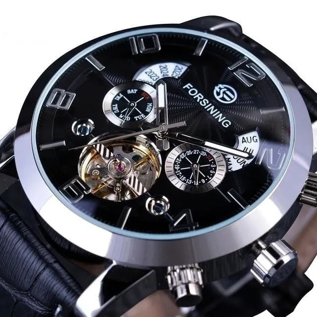 5 Hands Tourbillion Wave Dial Men’s Watches with Multi-Function Display