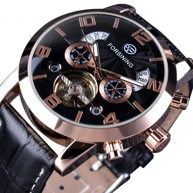 5 Hands Tourbillion Wave Dial Men’s Watches with Multi-Function Display