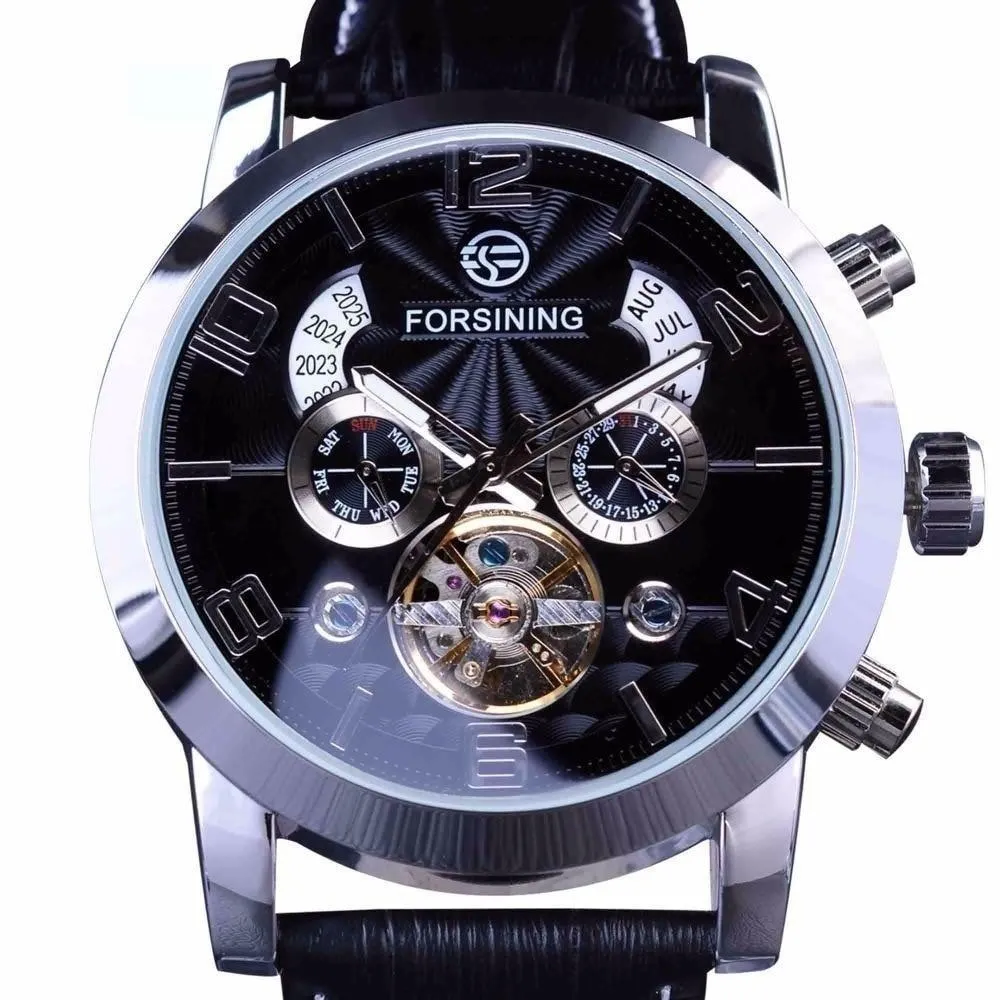 5 Hands Tourbillion Wave Dial Men’s Watches with Multi-Function Display