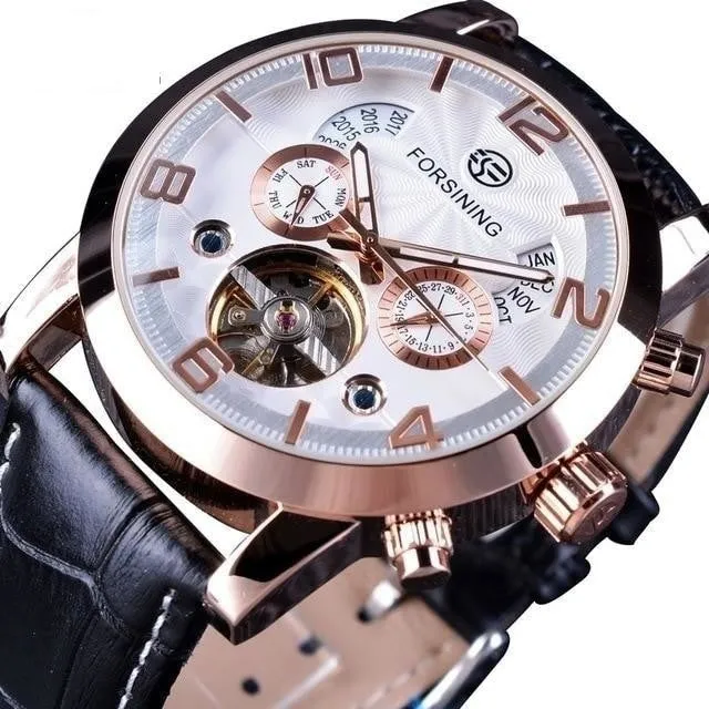 5 Hands Tourbillion Wave Dial Men’s Watches with Multi-Function Display