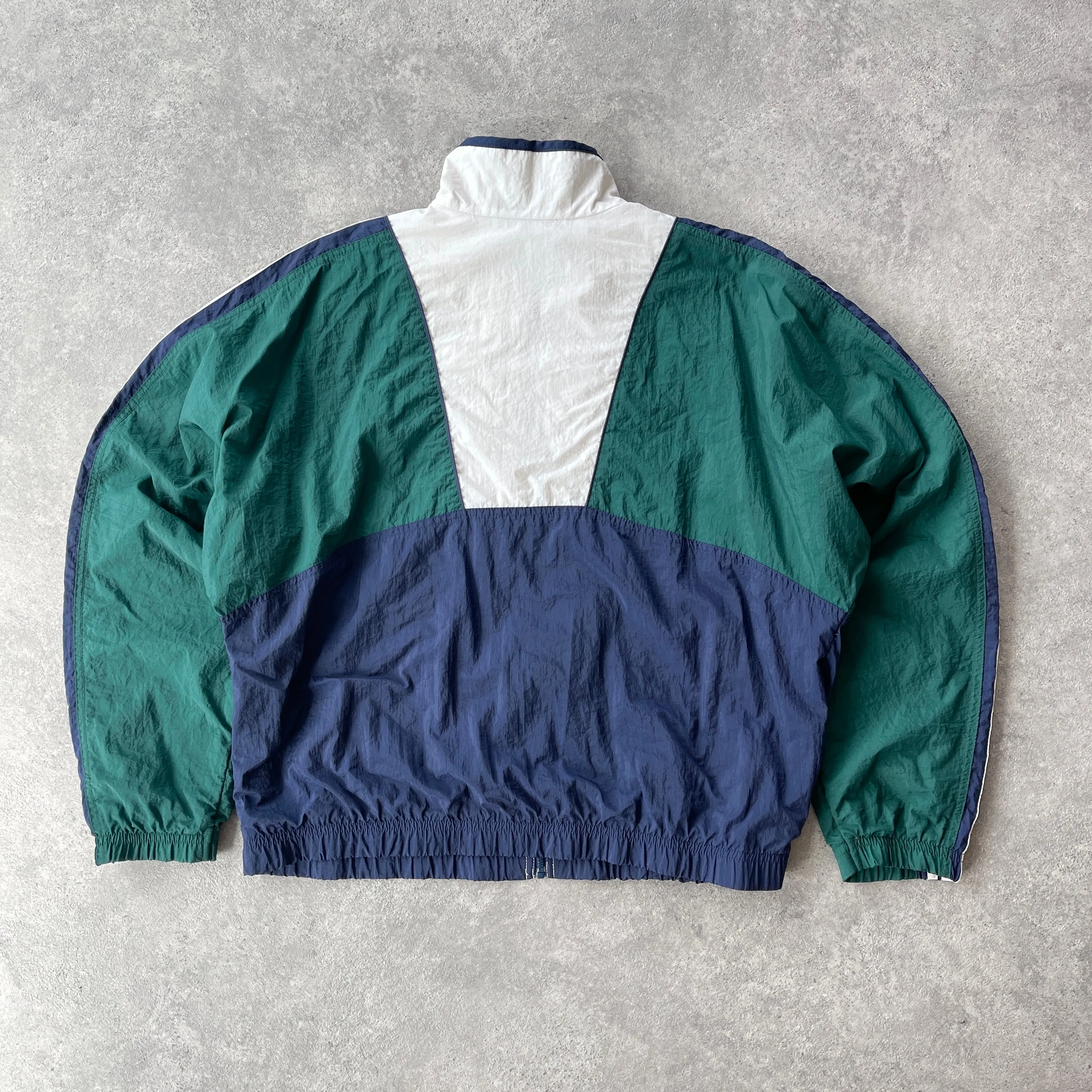 Adidas 1990s lightweight colour block embroidered shell jacket (M)