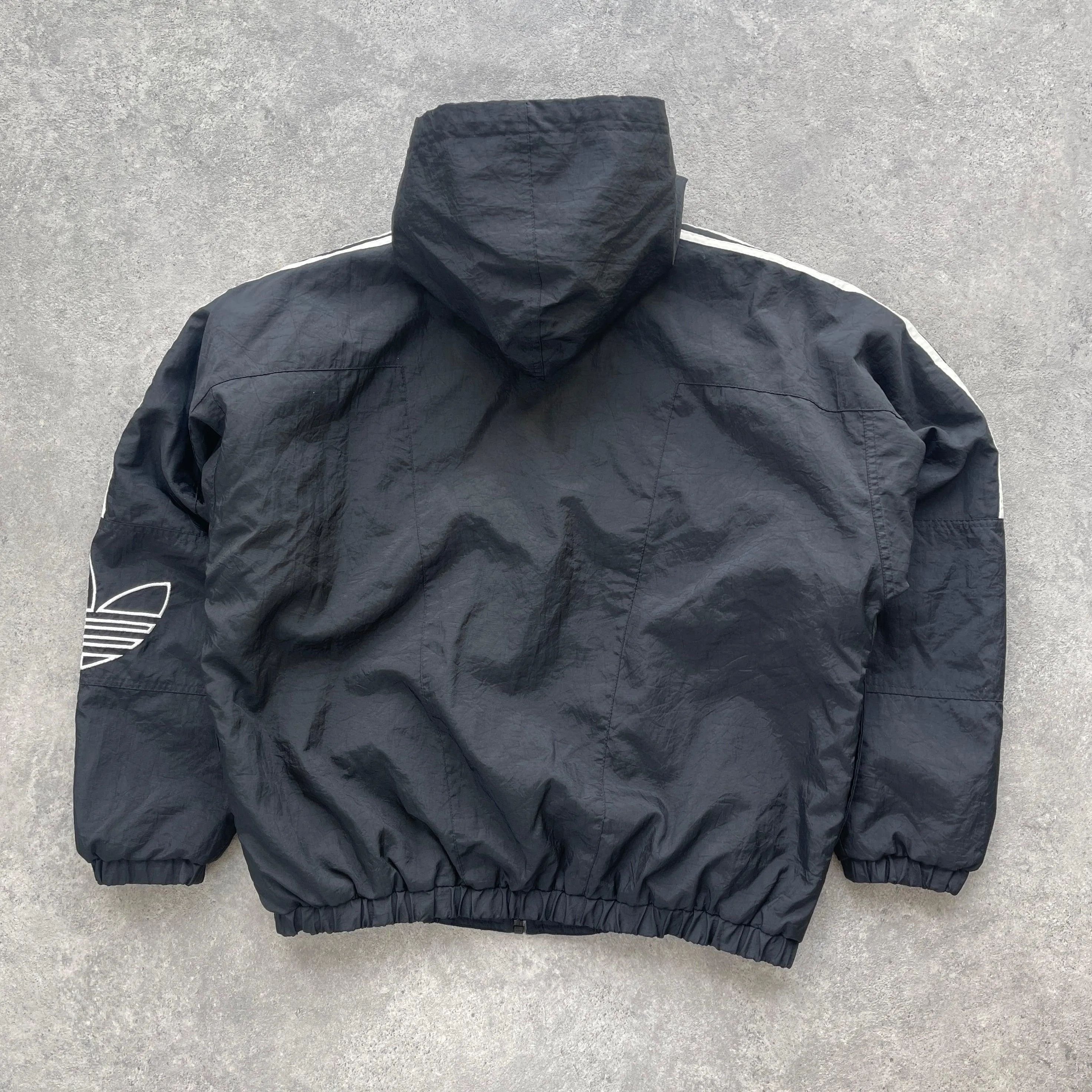 Adidas 1990s padded spellout bomber jacket (M)