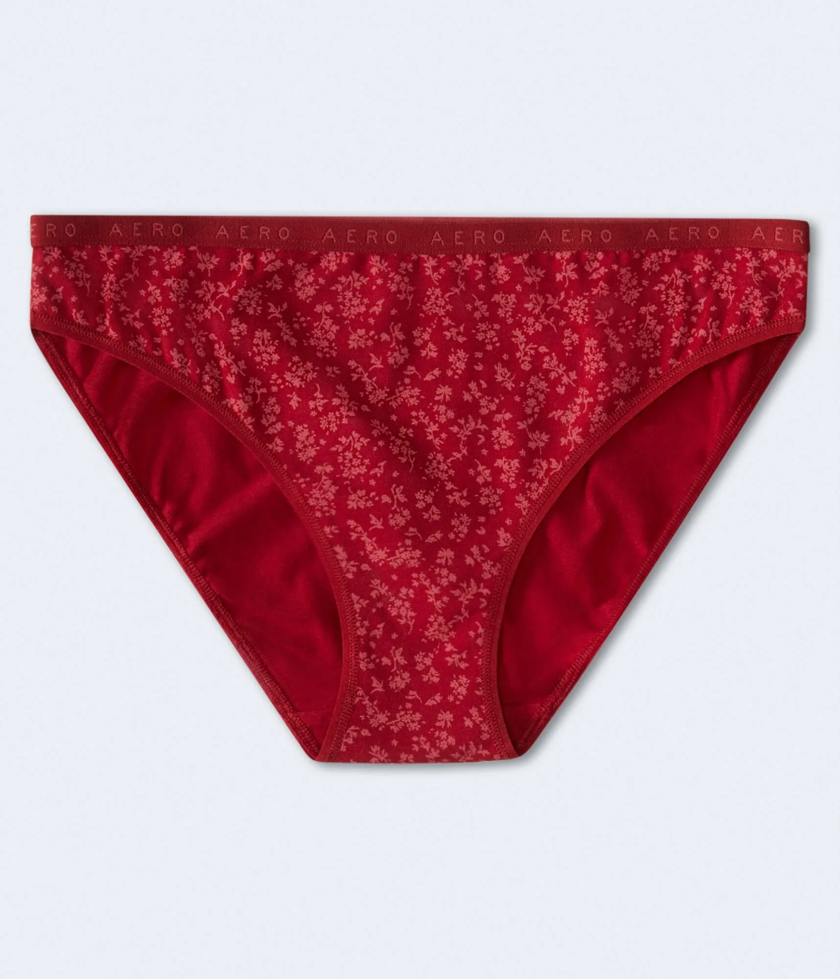 Aeropostale Womens' Floral Logo Bikini - Red - Size XS - Cotton - Teen Fashion & Clothing Cerise Red