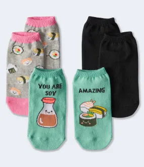 Aeropostale Womens' You're Soy Amazing Ankle Sock 3-Pack - Blue Green - Size One Size - Cotton - Teen Fashion & Clothing Teal Lake