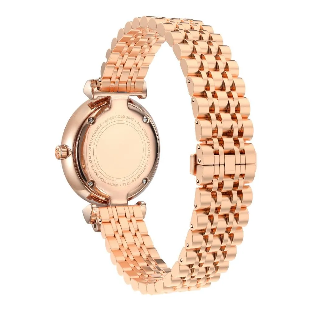 Aries Gold Draliet Rose Gold Stainless Steel Strap Women Majestic Watches L 5042 RG-P2