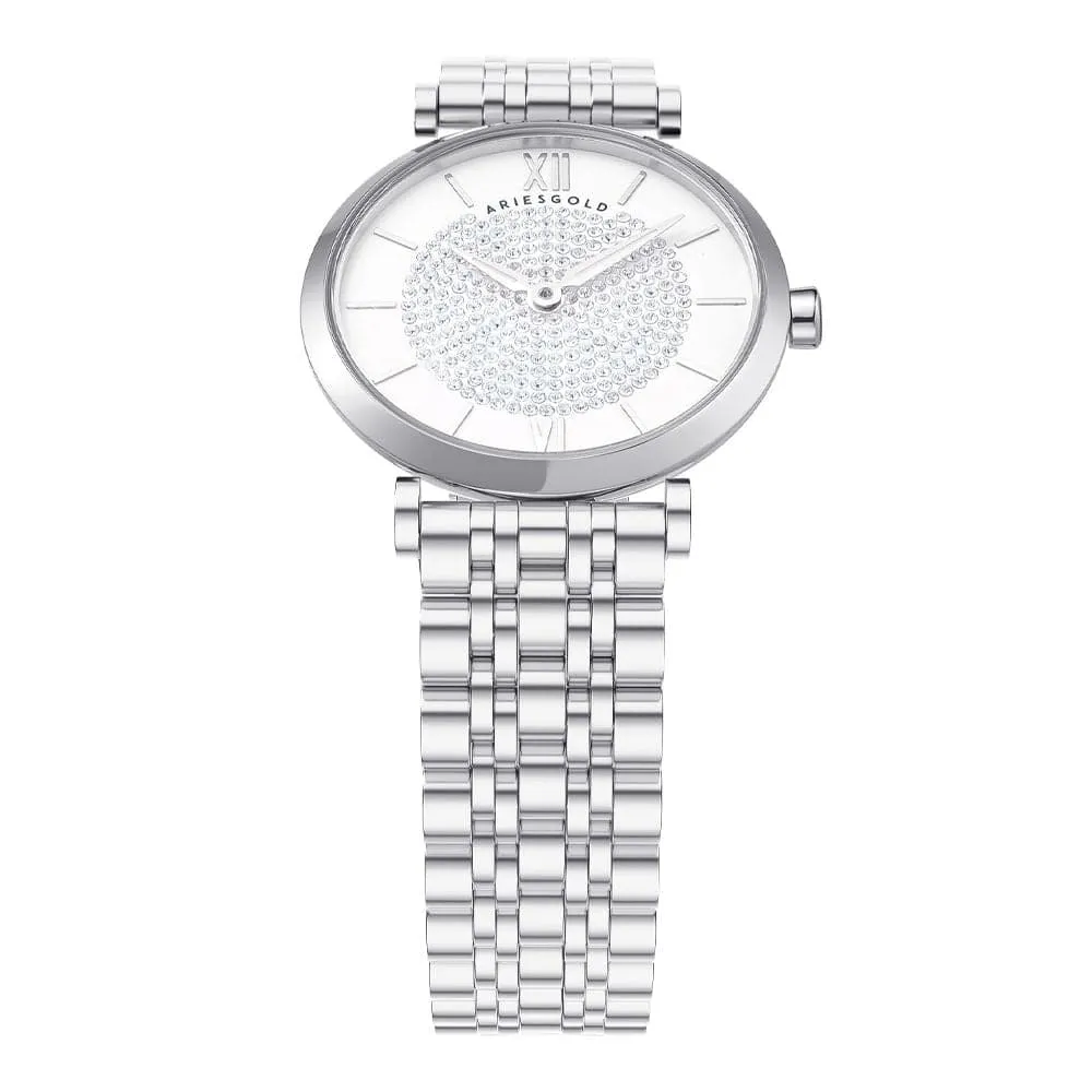 Aries Gold Draliet Silver Stainless Steel Strap Women Majestic Watches L 5042 S-W