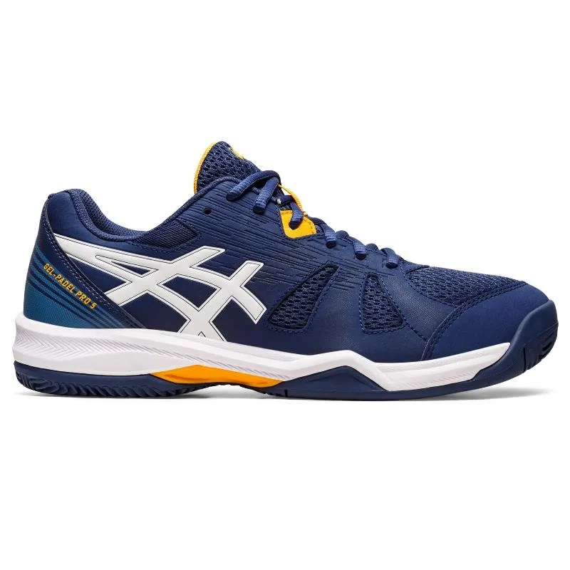 Asics Gel Padel Pro 5 White & Navy Blue Padel Shoes