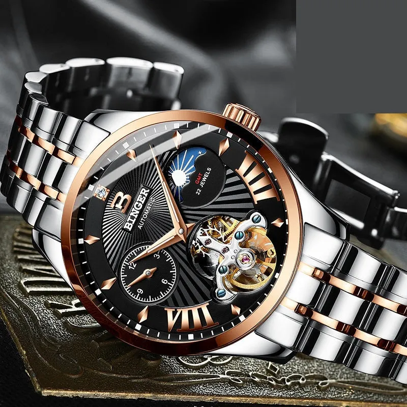 Automatic Mechanical Skeleton Waterproof Wrist Watches for Men