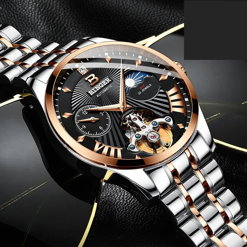 Automatic Mechanical Skeleton Waterproof Wrist Watches for Men