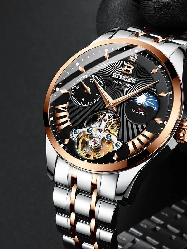 Automatic Mechanical Skeleton Waterproof Wrist Watches for Men