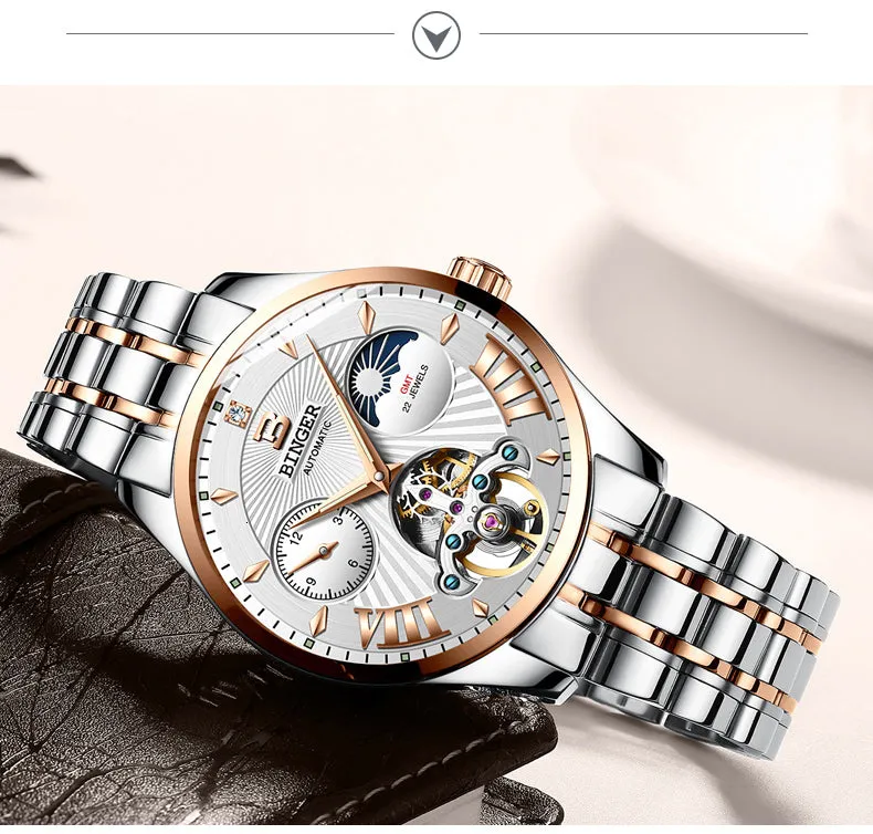 Automatic Mechanical Skeleton Waterproof Wrist Watches for Men