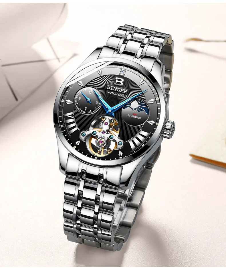 Automatic Mechanical Skeleton Waterproof Wrist Watches for Men