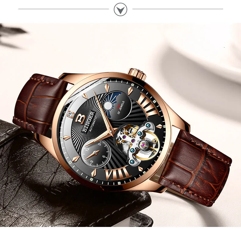 Automatic Mechanical Skeleton Waterproof Wrist Watches for Men