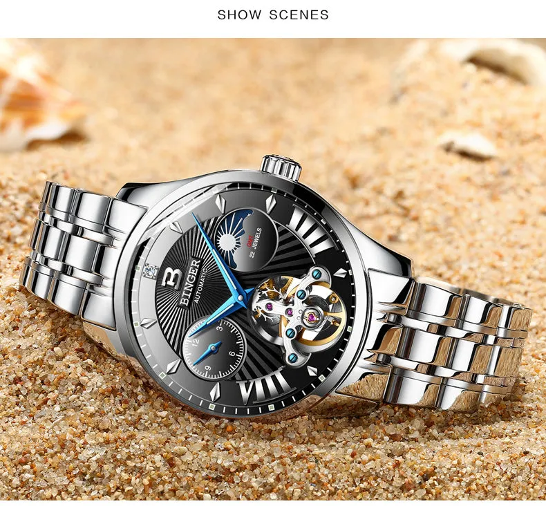 Automatic Mechanical Skeleton Waterproof Wrist Watches for Men