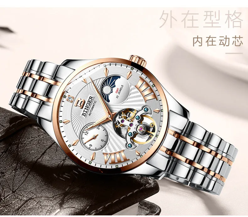 Automatic Mechanical Skeleton Waterproof Wrist Watches for Men