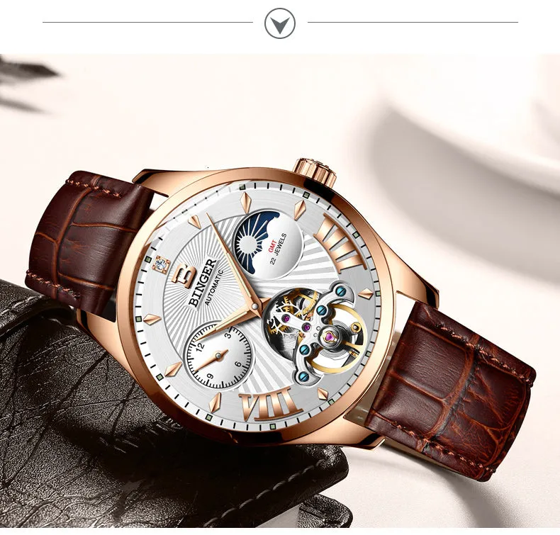 Automatic Mechanical Skeleton Waterproof Wrist Watches for Men