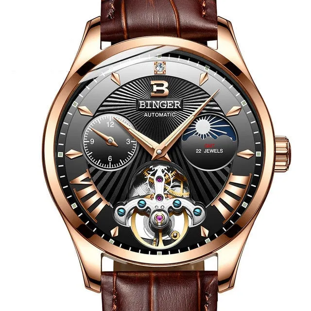 Automatic Mechanical Skeleton Waterproof Wrist Watches for Men