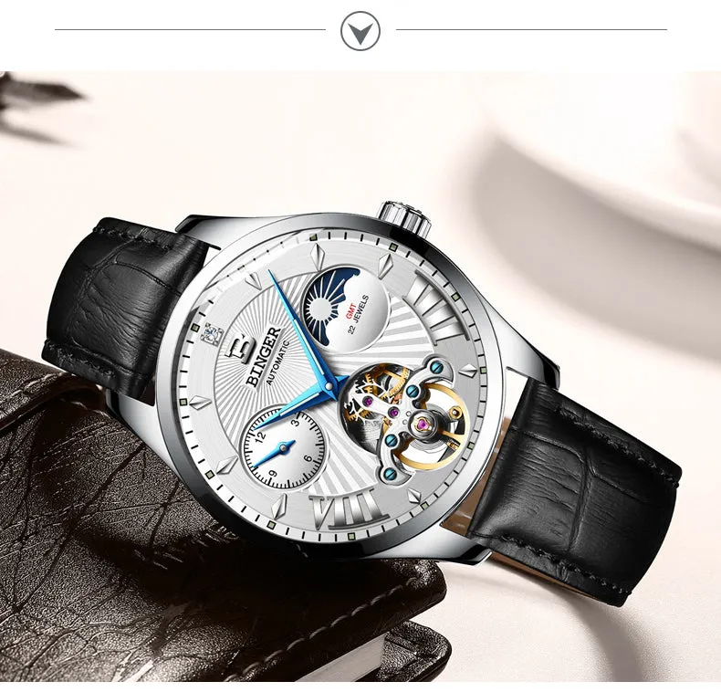 Automatic Mechanical Skeleton Waterproof Wrist Watches for Men