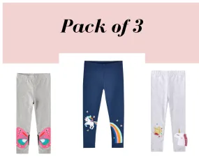 Baby Girl Leggings Collection Unicorn, Butterfly Rainbow Leggings Pyjamas Pack of 3 | Toddler Baby Girl Clothing and outfits Gift for Girls