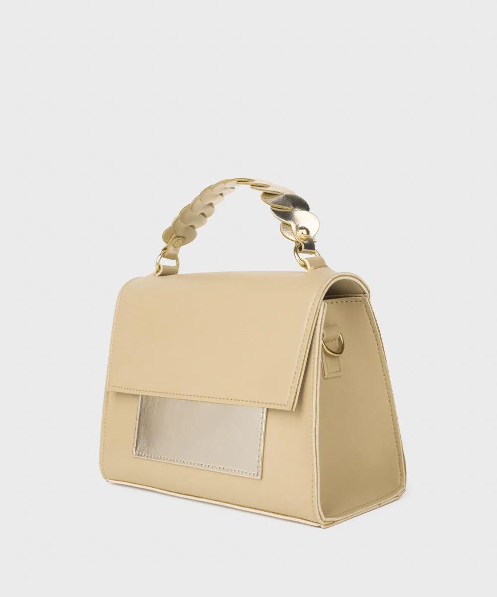 Beige Top Handle Bag