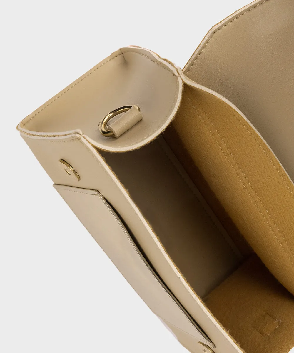 Beige Top Handle Bag