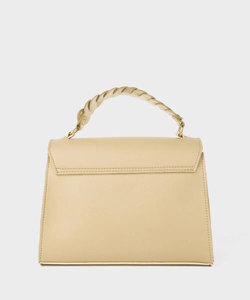 Beige Top Handle Bag