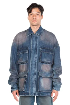 Blue Washed Multi-Pocket Jacket