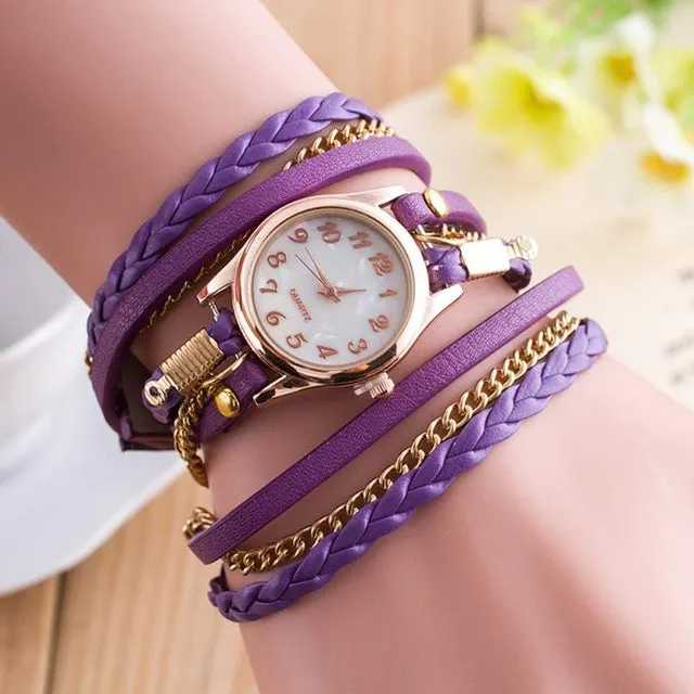 Boho Ladies Dress watch Fashon Wristwatch Quartz-watch Female Clocks Relogio Feminino 2018 Women Crystal Bracelet Watches