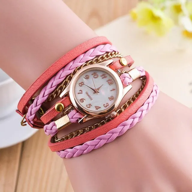 Boho Ladies Dress watch Fashon Wristwatch Quartz-watch Female Clocks Relogio Feminino 2018 Women Crystal Bracelet Watches