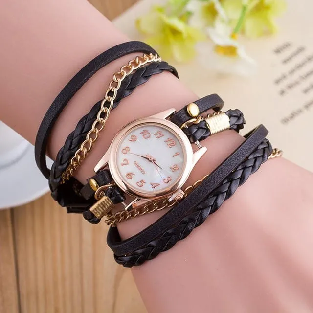 Boho Ladies Dress watch Fashon Wristwatch Quartz-watch Female Clocks Relogio Feminino 2018 Women Crystal Bracelet Watches