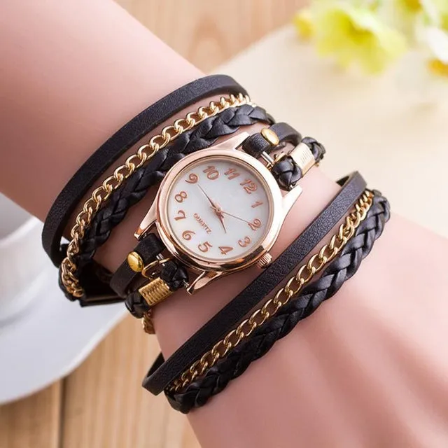 Boho Ladies Dress watch Fashon Wristwatch Quartz-watch Female Clocks Relogio Feminino 2018 Women Crystal Bracelet Watches