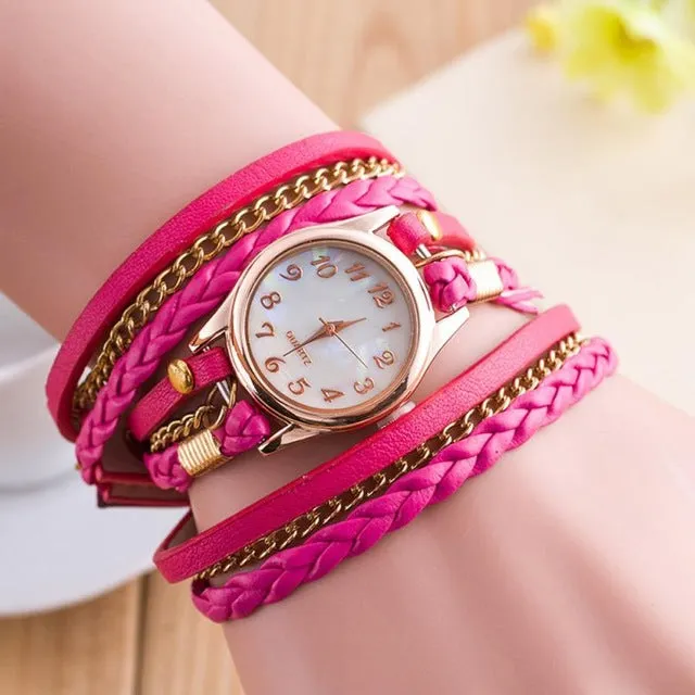 Boho Ladies Dress watch Fashon Wristwatch Quartz-watch Female Clocks Relogio Feminino 2018 Women Crystal Bracelet Watches