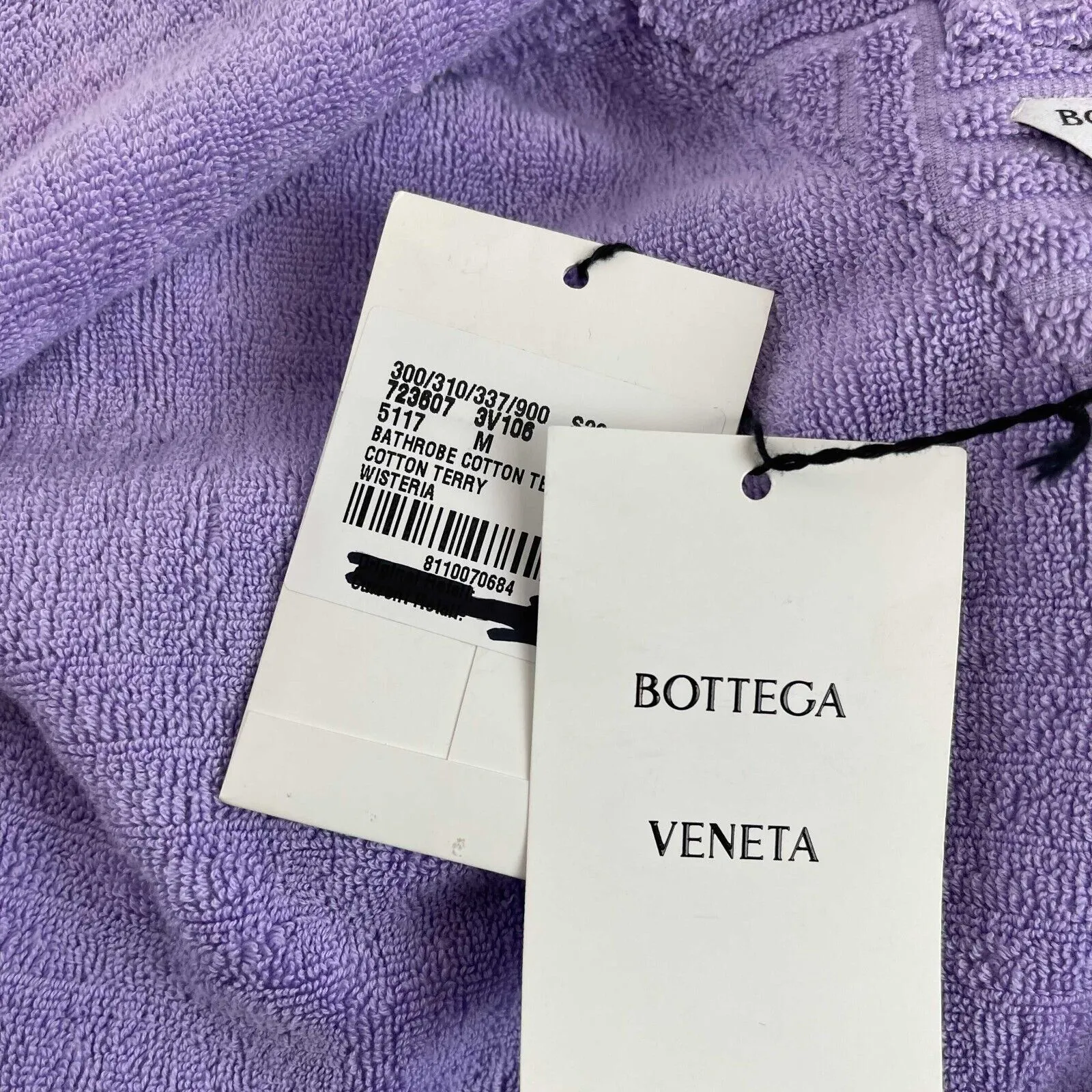 Bottega Veneta NEW Lavender Purple Hooded Intreccio Pattern Bathrobe Unisex M