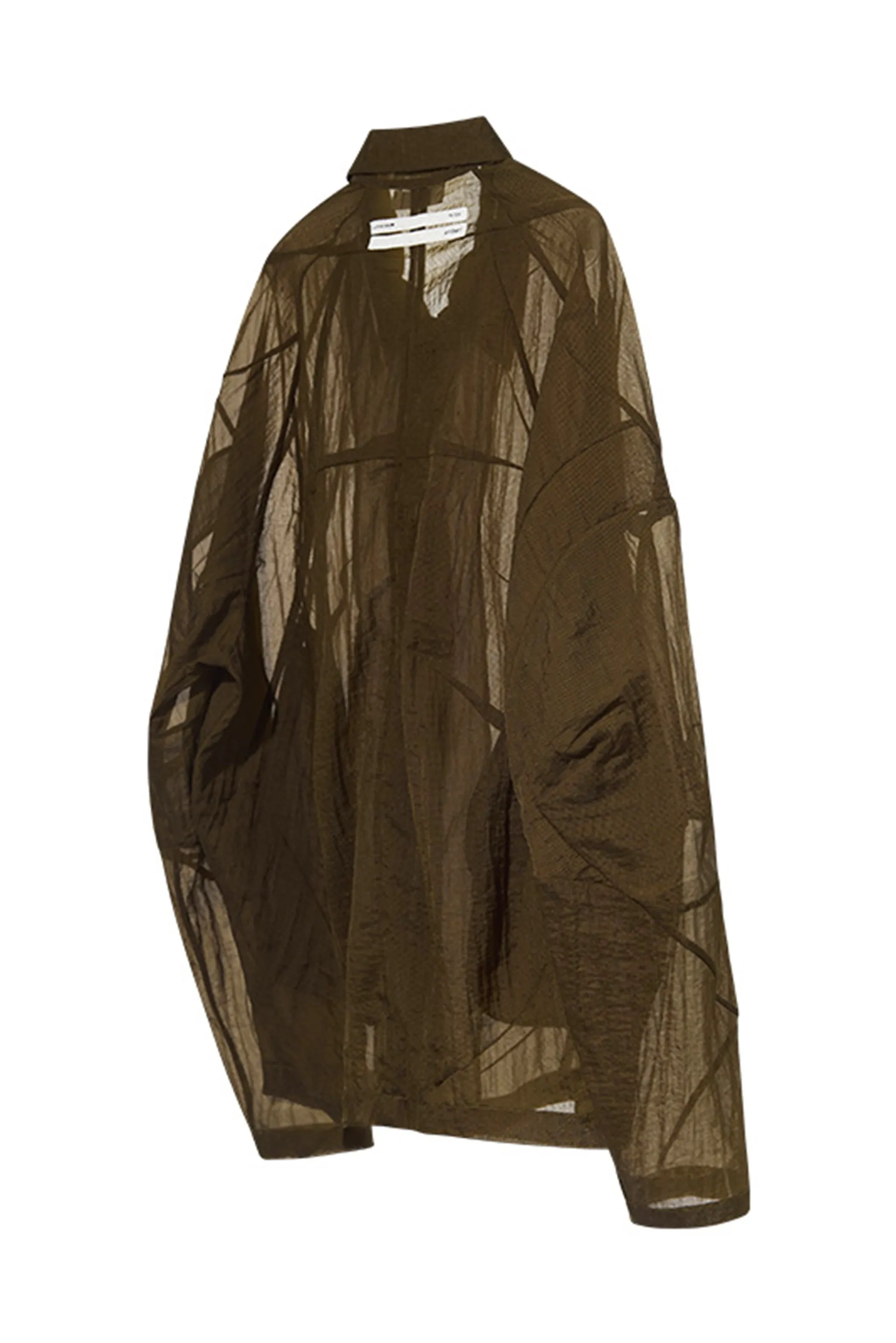 Brown Cocoon Shape Translucent Jacket