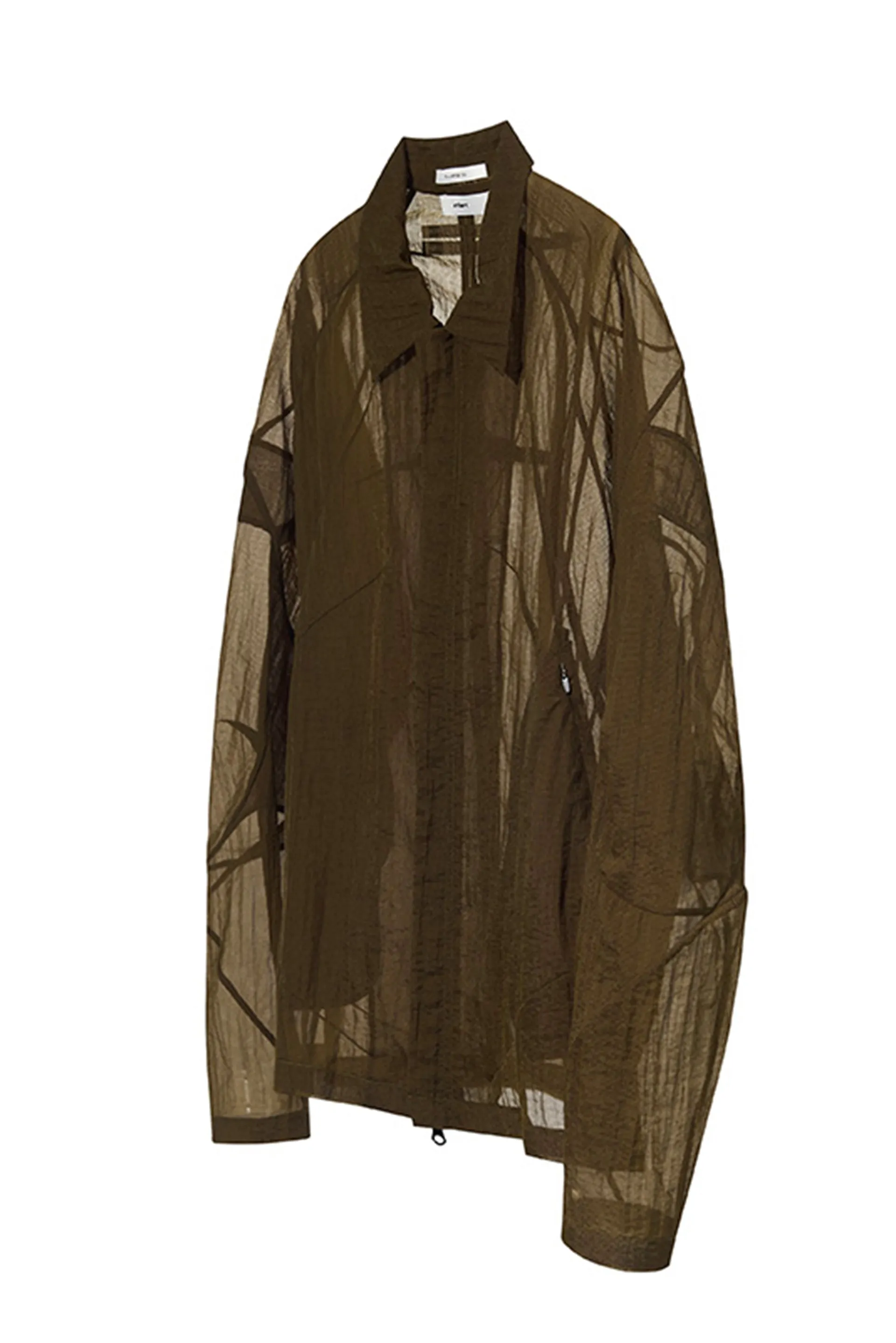 Brown Cocoon Shape Translucent Jacket