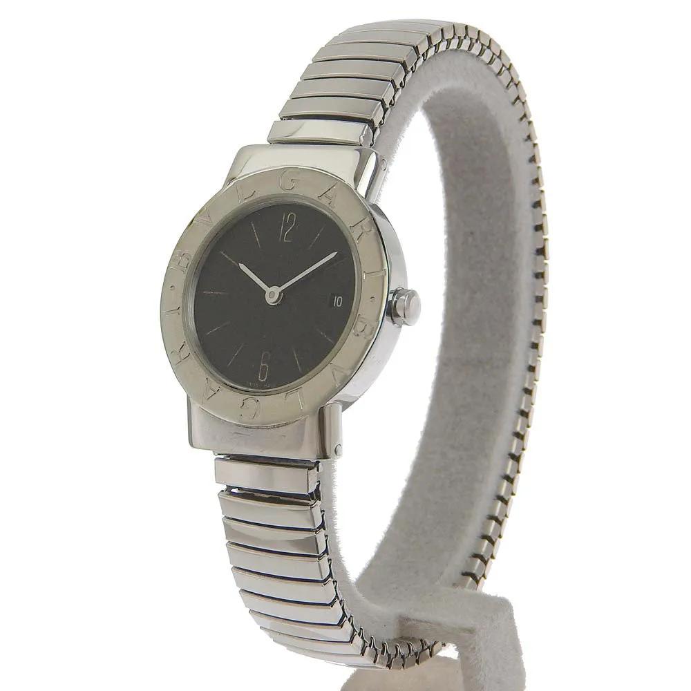 BVLGARI Watches Quartz BB262T Stainless Steel Silver * External belt Tubogas black dial Women Used Authentic