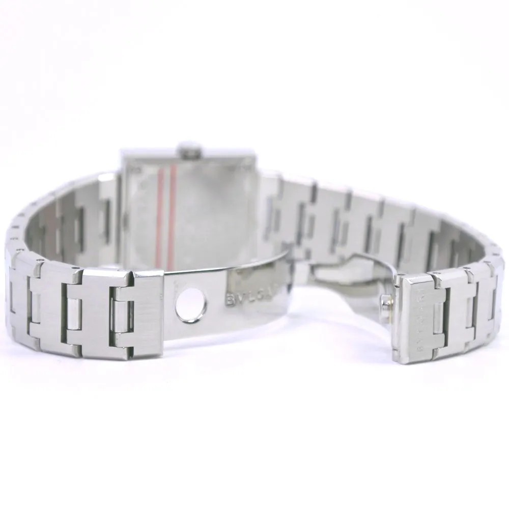 BVLGARI Watches Quartz SQ22SS  Stainless Steel Silver Quadlard black dial Women Used Authentic