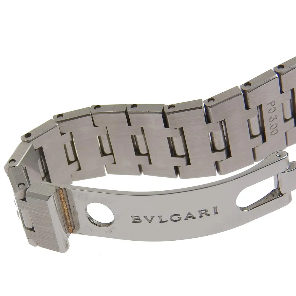 BVLGARI Watches Quartz SQ22SS Stainless Steel Silver Quadlard black dial Women Used Authentic