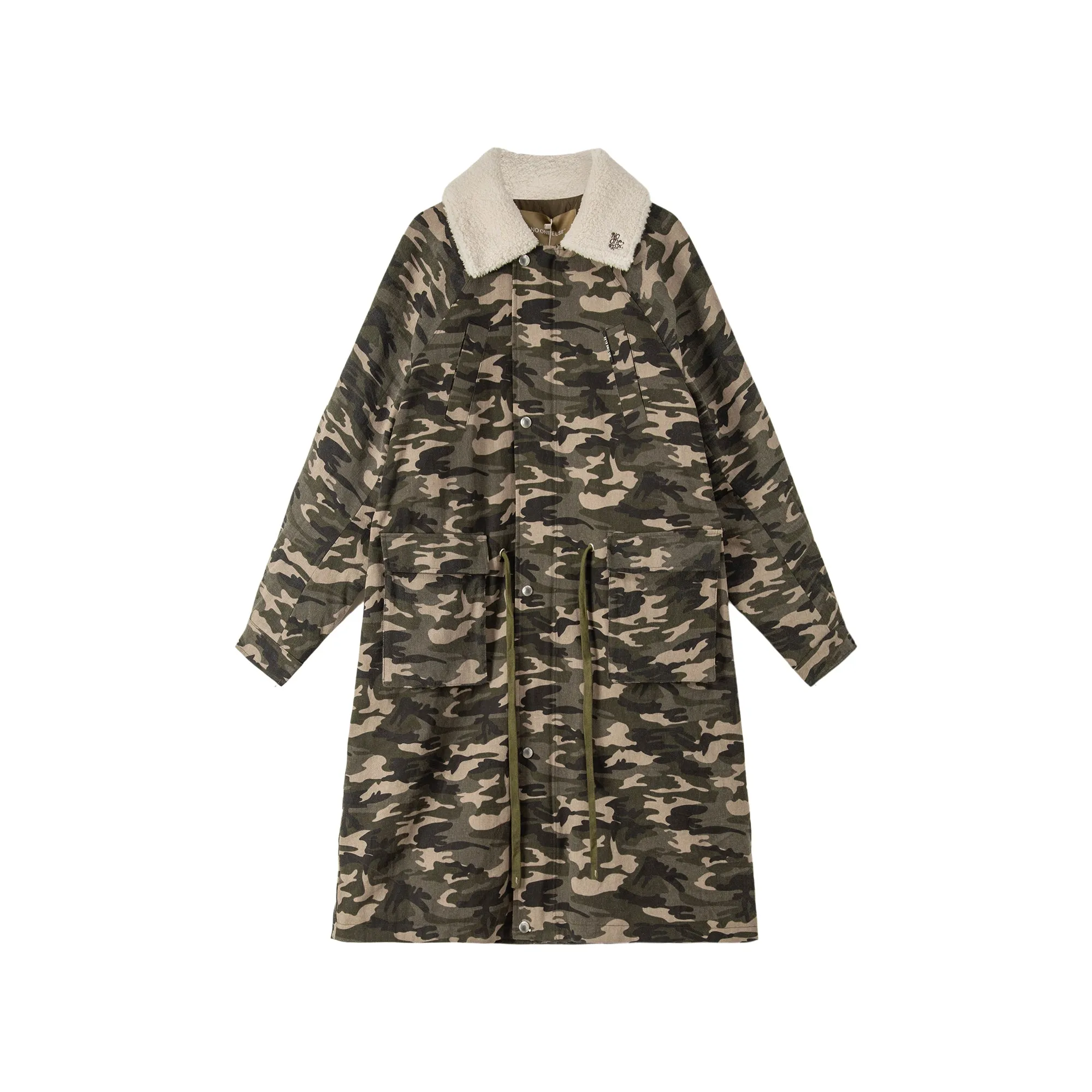 Camo Loose Fit Dumble Collar Coat