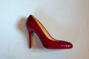 Christian Louboutin Fifi 100 Crystal Lamé Dark Pink Heels Shoes Sale Pumps Discount