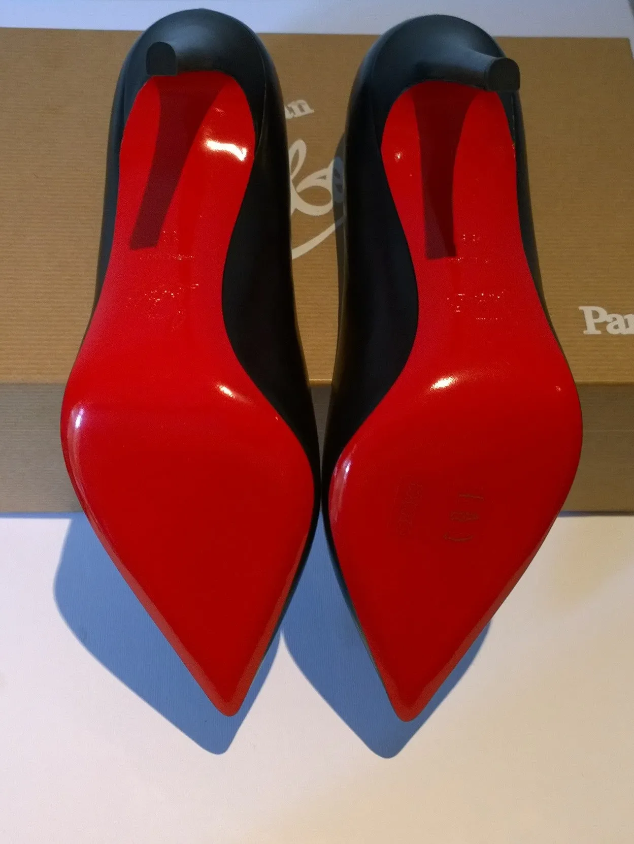 Christian Louboutin Pigalle 100 Black Leather Heels Sale New Shoes