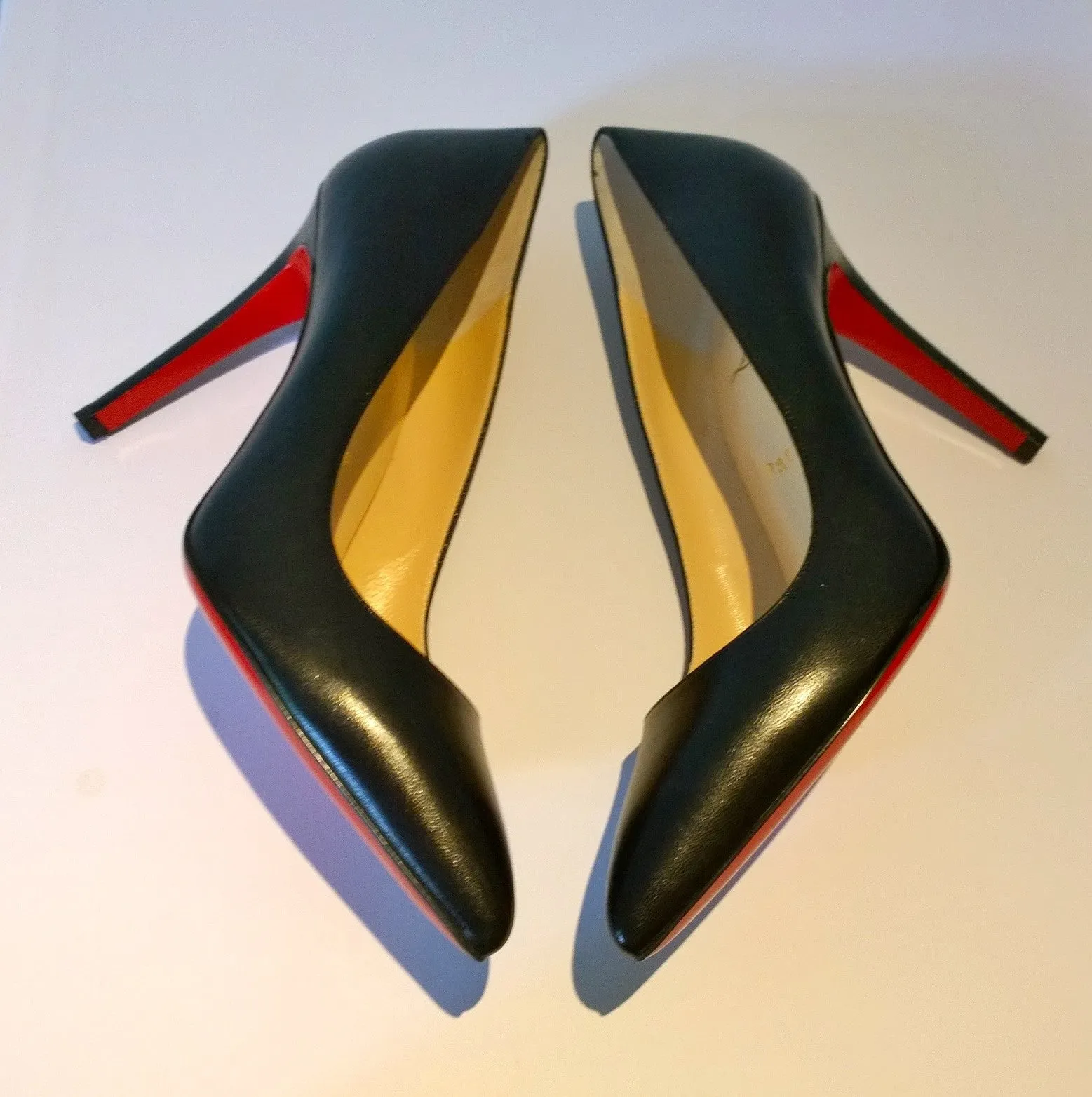 Christian Louboutin Pigalle 100 Black Leather Heels Sale New Shoes