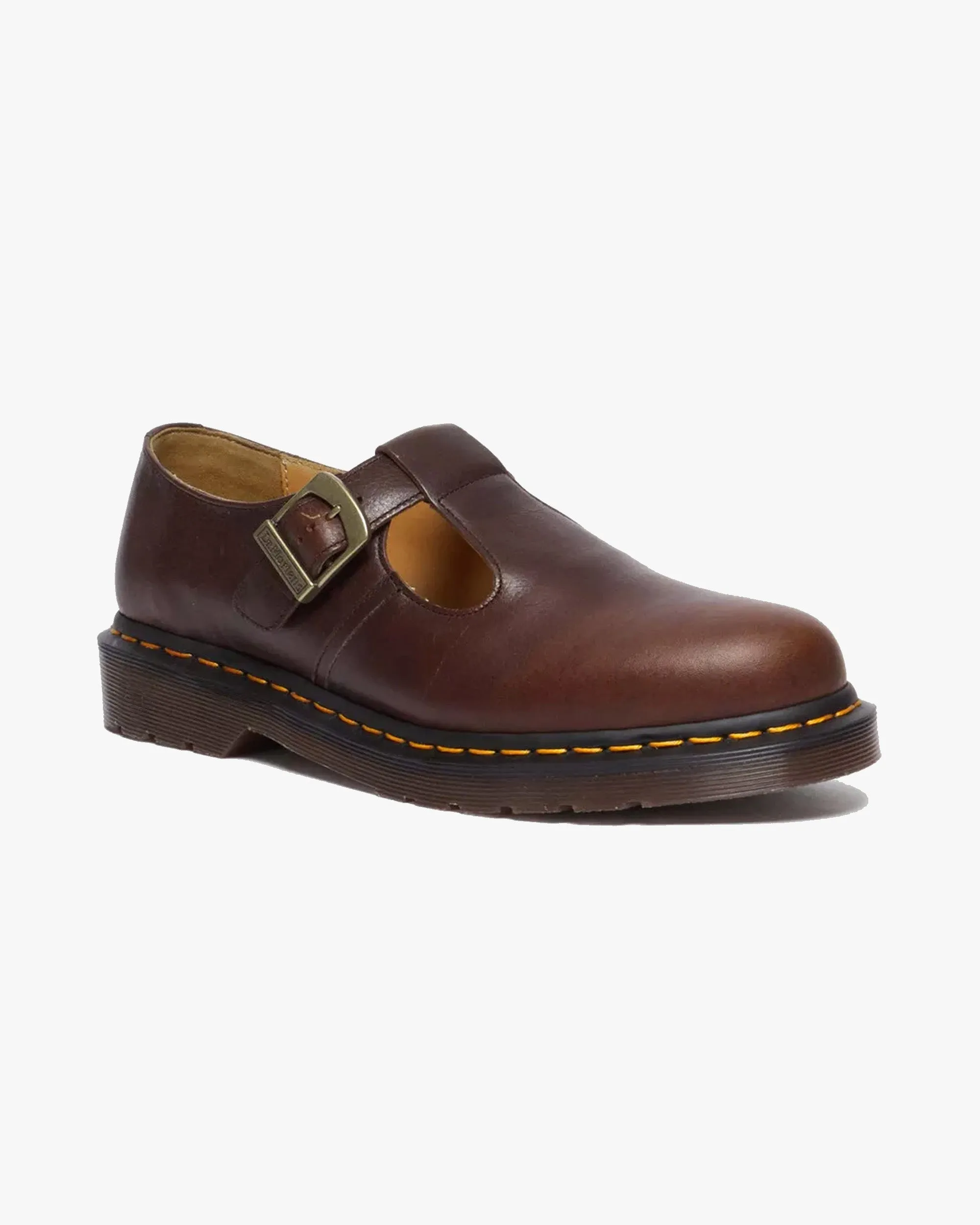 Dr Martens Archive T-Bar Regency Calf Mary Jane Shoes - Whiskey