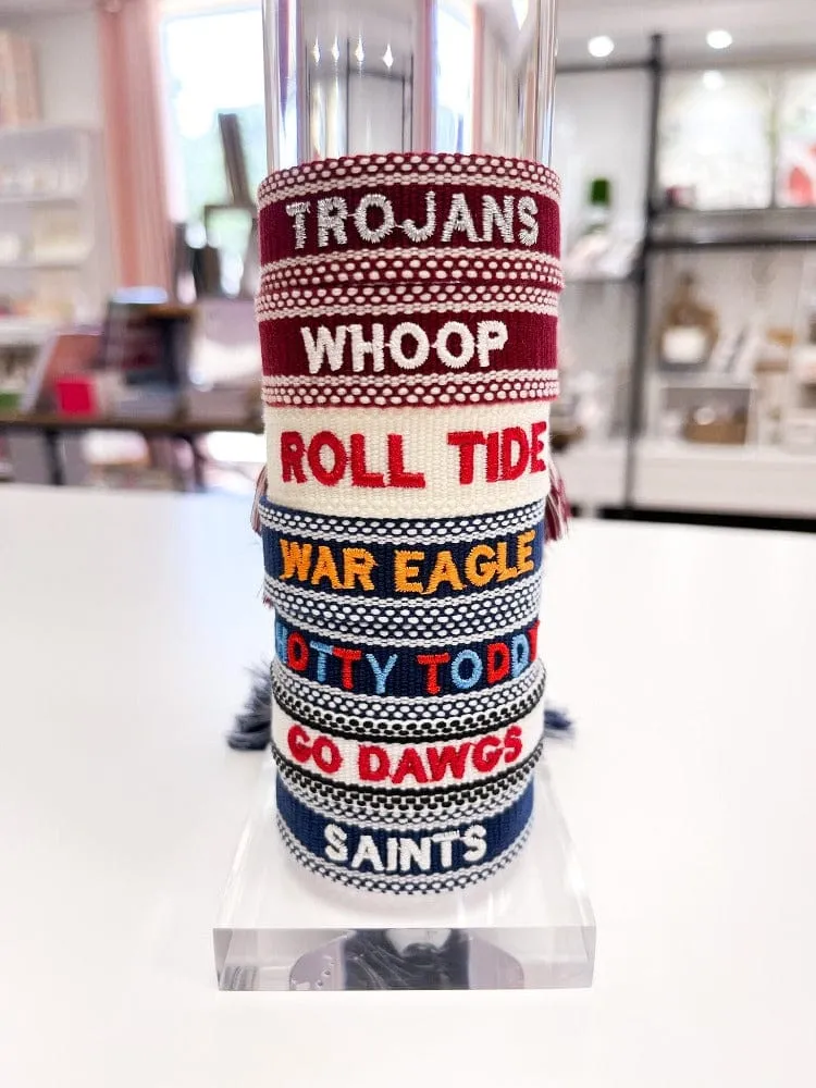 Game Day Embroidered Bracelets