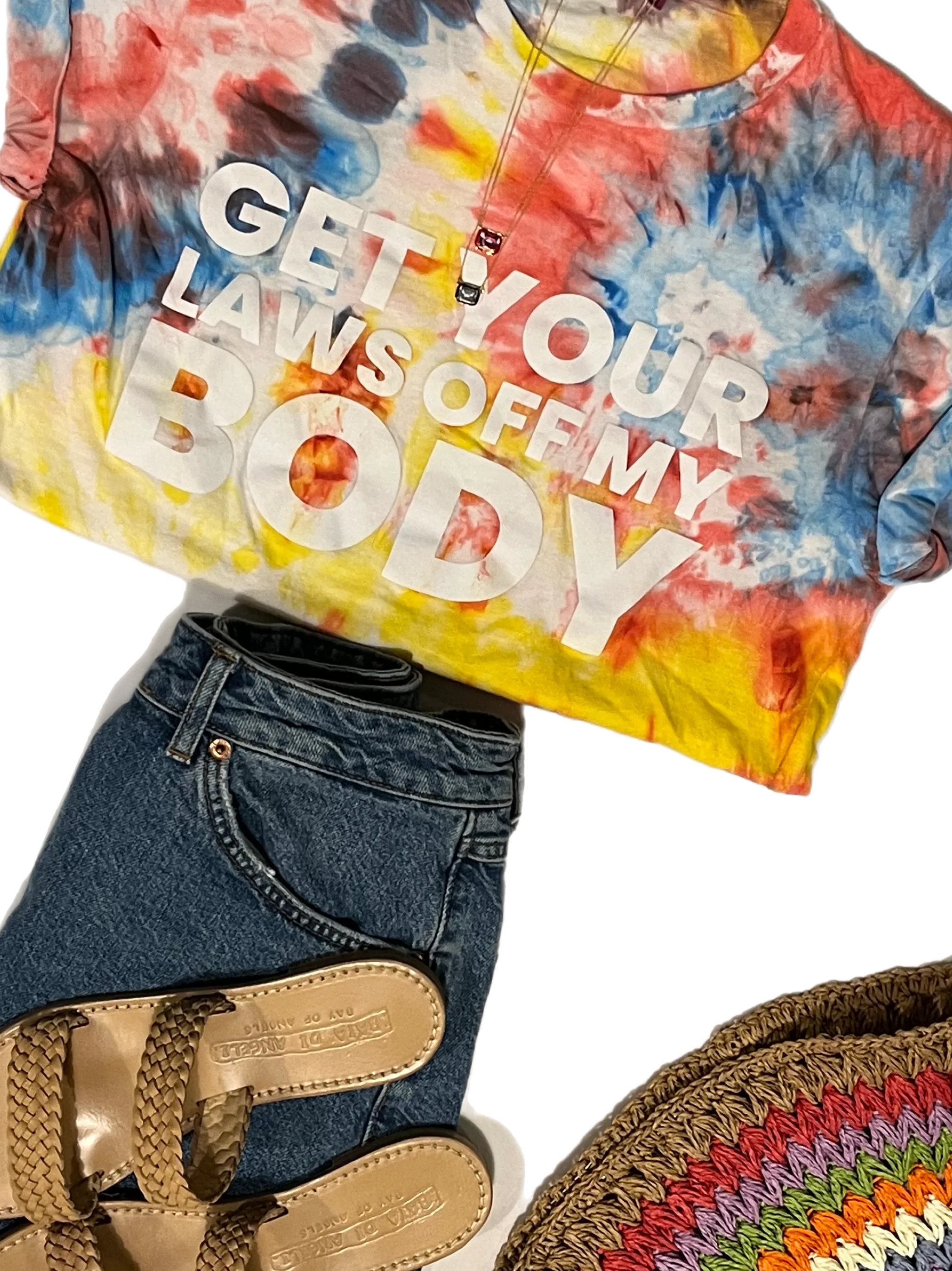 Get your laws off my body short sleeve limited edition tie dye t-shirt unisex *a portion of sales are donated to abortionfunds.org