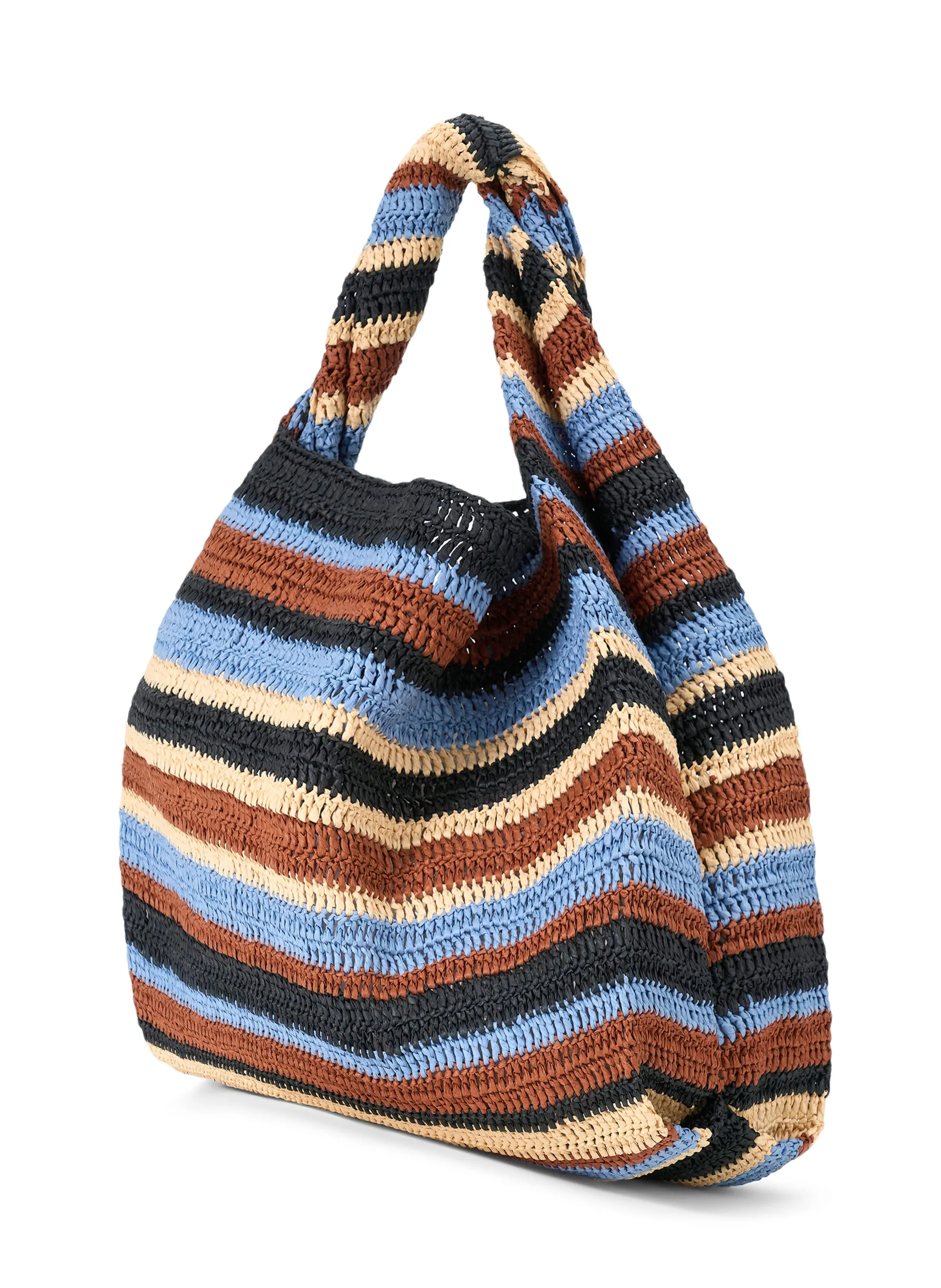 Gia Striped Raffia Bag