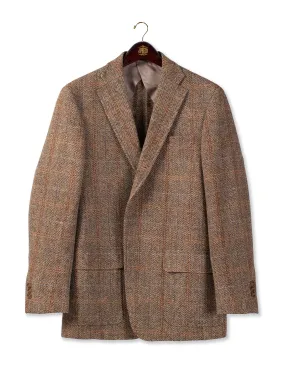 HARRIS TWEED TAN WINDOWPANE SPORT COAT - CLASSIC FIT